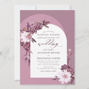 Faire-part de mariage photo Dusty Purple Flowers A