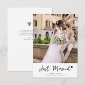 Faire-part de mariage photo écriture noire (Devant / Derrière)