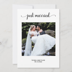 Faire-part de mariage photo élégant blanc