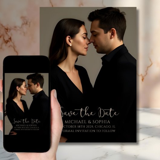 Faire-part de mariage photo élégant et minimaliste