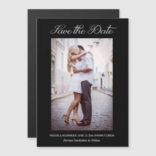 Faire-part de mariage photo élégant noir Save Date