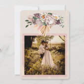 Faire-part de mariage photo en cuir blanc Boho Ran (Dos)