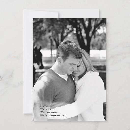 Faire-part de mariage PHOTO en gras et AMPERSAND (Dos)