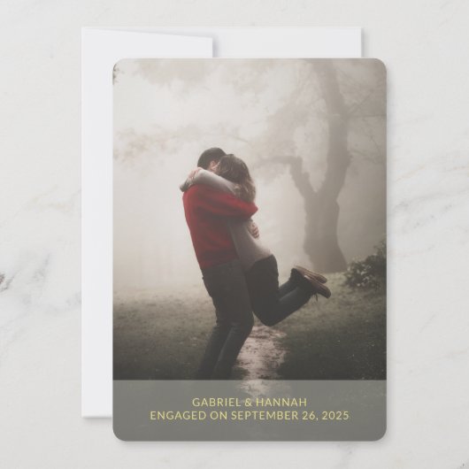 Faire-part de mariage photo en or de Terracotta (Dos)