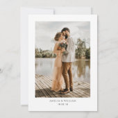 faire-part de mariage photo en script noir (Dos)