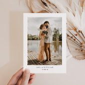 faire-part de mariage photo en script noir