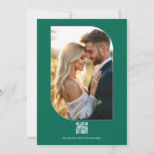 Faire-Part de Mariage Photo et Code QR Floral Vert (Dos)