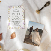 Faire-part de mariage photo Fleur sauvage aquarell