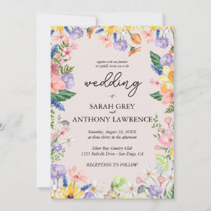Faire-part de mariage photo fleur sauvage Spring
