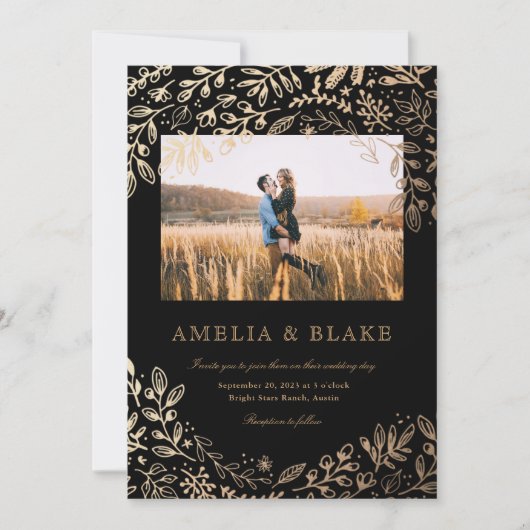 Faire-part de mariage photo Fleurs de récolte (Devant)