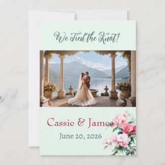 Faire-part de mariage photo floral romantique