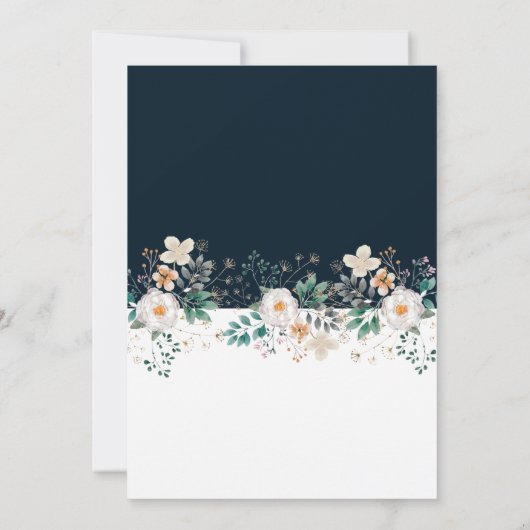 Faire-part de mariage photo florale à l'aquarelle (Dos)