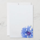Faire-part de mariage photo florale bleu classique (Dos)