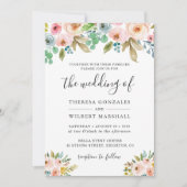 Faire-part de mariage photo florale Chic Watercolo (Devant)