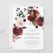 Faire-part de mariage photo florale de la Bourgogn (Devant)