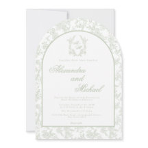 Faire-part de mariage photo florale monogramme toi