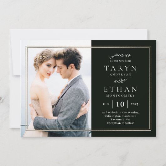 Faire-part de mariage photo frontière Posh PBD (Devant)