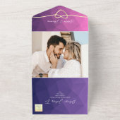 Faire-part de mariage photo géométrique couleur ré (Dehors)