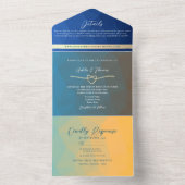 Faire-part de mariage photo géométrique couleur ré (À l'intérieur)