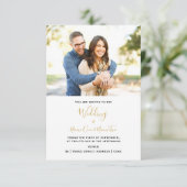 Faire-part de mariage photo Gold Script Elegant Se (Debout devant)
