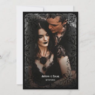 Faire-part de mariage photo gothique victorien pou