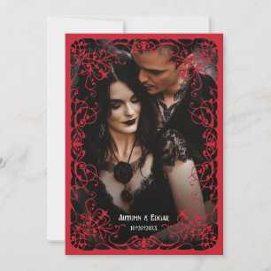 Faire-part de mariage photo gothique victorien pou