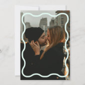 Faire-part de mariage photo Green Wavy Retro (Dos)