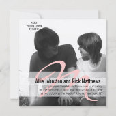 Faire-part de mariage photo initial simple Silver (Devant)