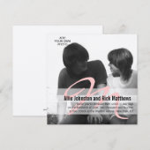 Faire-part de mariage photo initial simple Silver (Devant / Derrière)