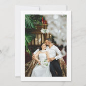 Faire-part de mariage Photo Initiales Palmier Vert (Dos)