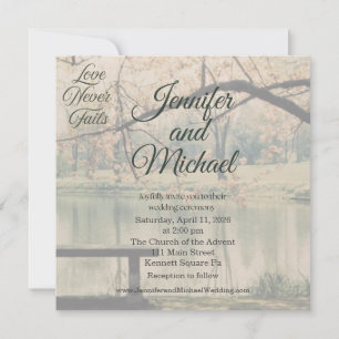 Faire-part de mariage photo Love Never Fails