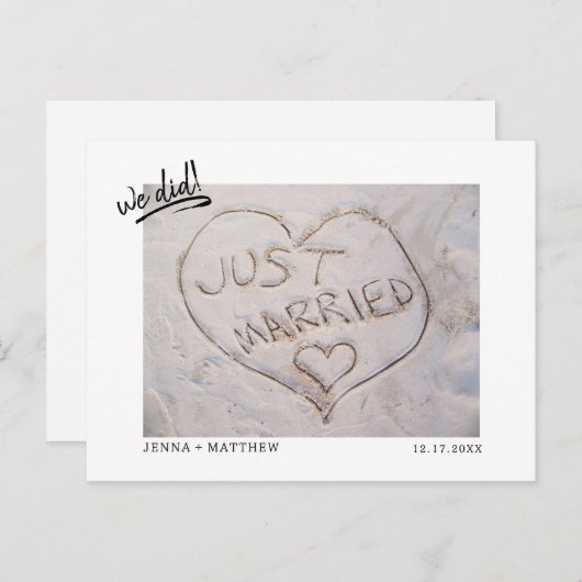 Faire-part de mariage photo "Mariés" (Devant / Derrière)