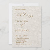 Faire-part de mariage photo Marron Beige Rustique (Devant)