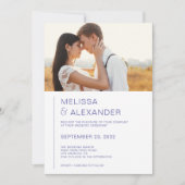 Faire-part de mariage photo minimal chic (Devant)