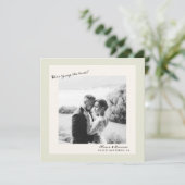 Faire-part de mariage photo minimal vert (Debout devant)