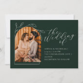 Faire-part de mariage photo minimale botanique (Devant)