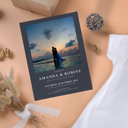 Faire-part de mariage photo minimaliste