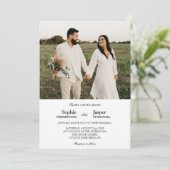 Faire-part de mariage photo minimaliste classique  (Debout devant)