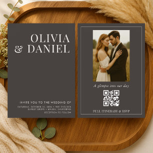 Faire-part de mariage photo minimaliste marron Moc