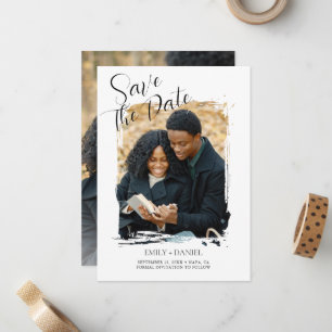 Faire-part de mariage photo minimaliste moderne