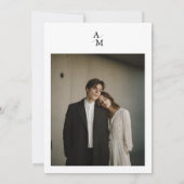 Faire-Part de Mariage Photo Minimaliste Moderne (Dos)