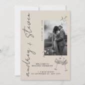 Faire-Part de Mariage Photo Minimaliste Moderne (Devant)