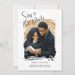Faire-part de mariage photo minimaliste moderne