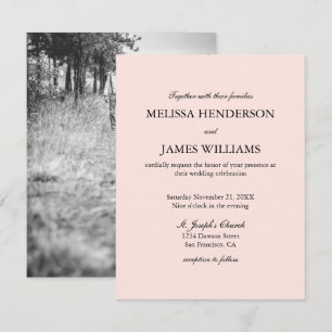 Faire-part de mariage photo minimaliste simple