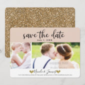 Faire-part de mariage photo Modern Beige Blush Sav (Devant / Derrière)