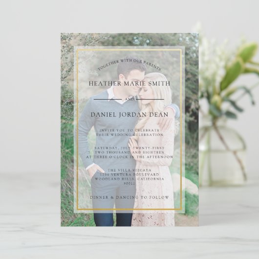 Faire-part de mariage photo moderne (Debout devant)