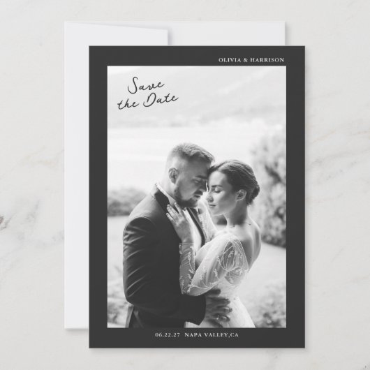 Faire-Part de Mariage Photo Moderne (Devant)