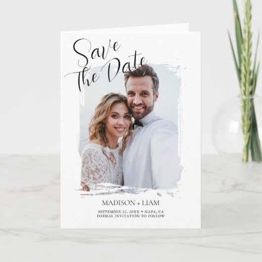Faire-part de mariage photo moderne (Devant)