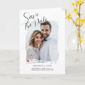 Faire-part de mariage photo moderne (Fleur jaune)