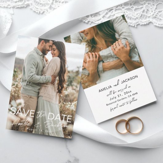 Faire-part de mariage photo moderne